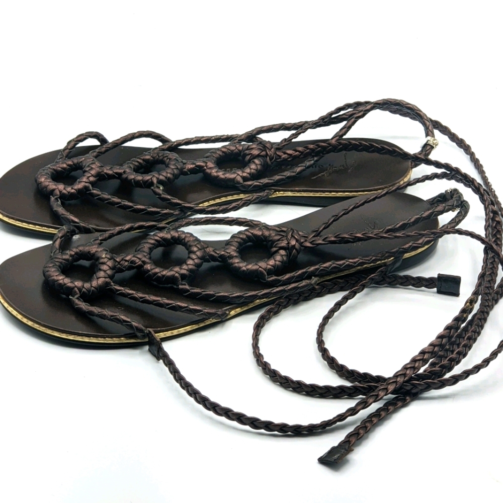 Giuseppe Zanotti braided leather tie-up sandals 37